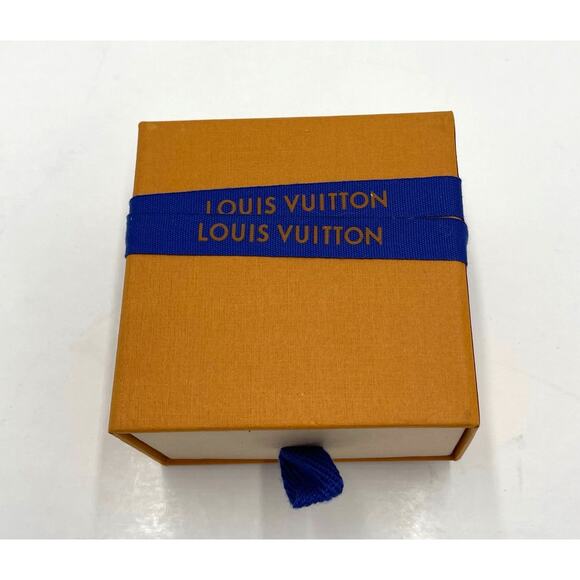 Louis Vuitton Orange Slide Jewelry Gift Box with Pouch And Ribbon 4"x4"x2" - Picture 2 of 5
